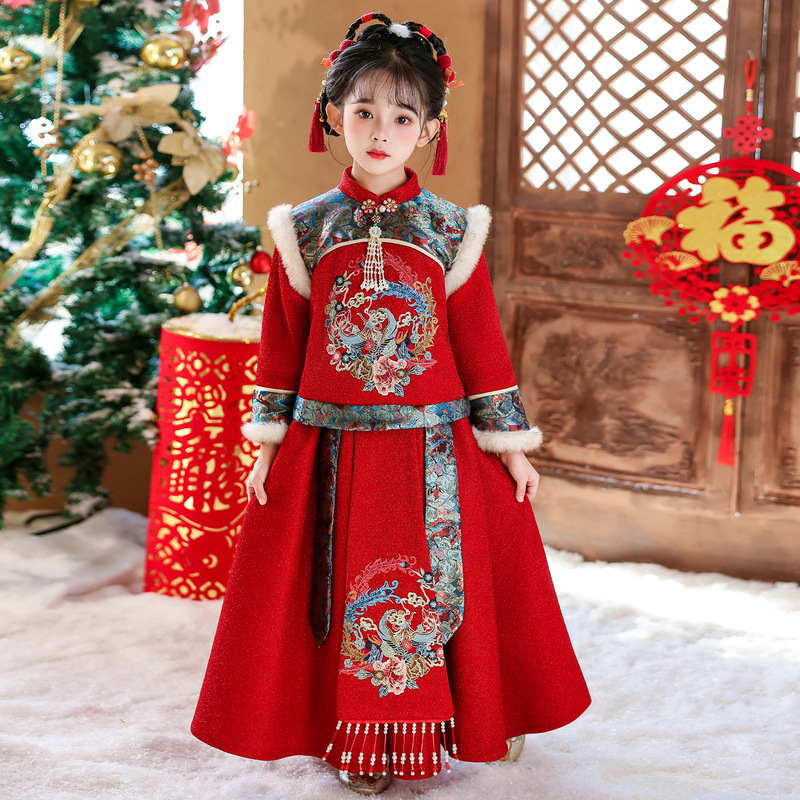 Winter Clothing For Kids - Girls Winter New Thick Qipao Hanfu