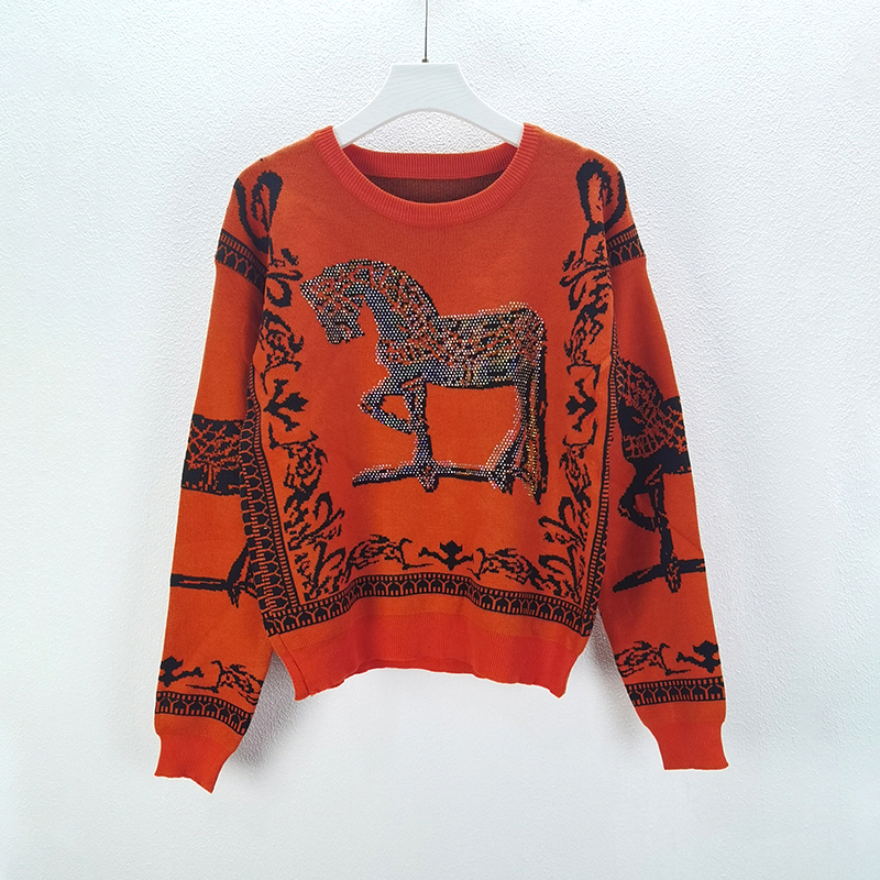 Winter Clothing Brand - Autumn Winter Knit Pullover Sweater Horse