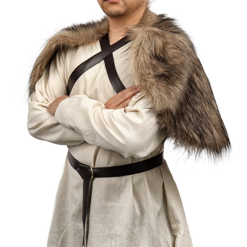 Viking Cloak Faux Fur Collar C - Winter Clothing Accessories incelemesi ve fiyatı