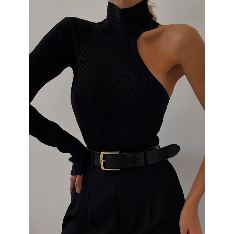 Solid Asymmetric One Shoulder  - Winter Clothing For Women incelemesi ve fiyatı