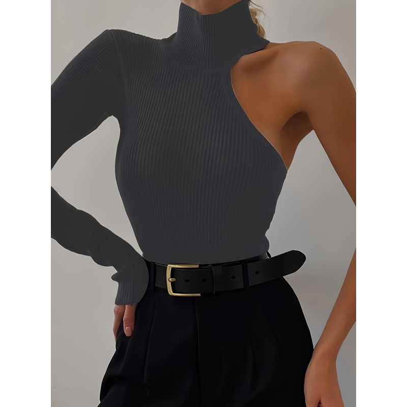 Solid Asymmetric One Shoulder  - Winter Clothing For Women incelemesi ve fiyatı