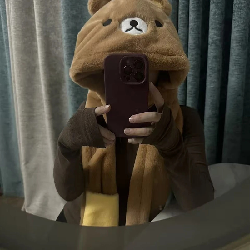 3 In 1 Plush Thick Hooded Hat  - Winter Clothing For Kids incelemesi ve fiyatı