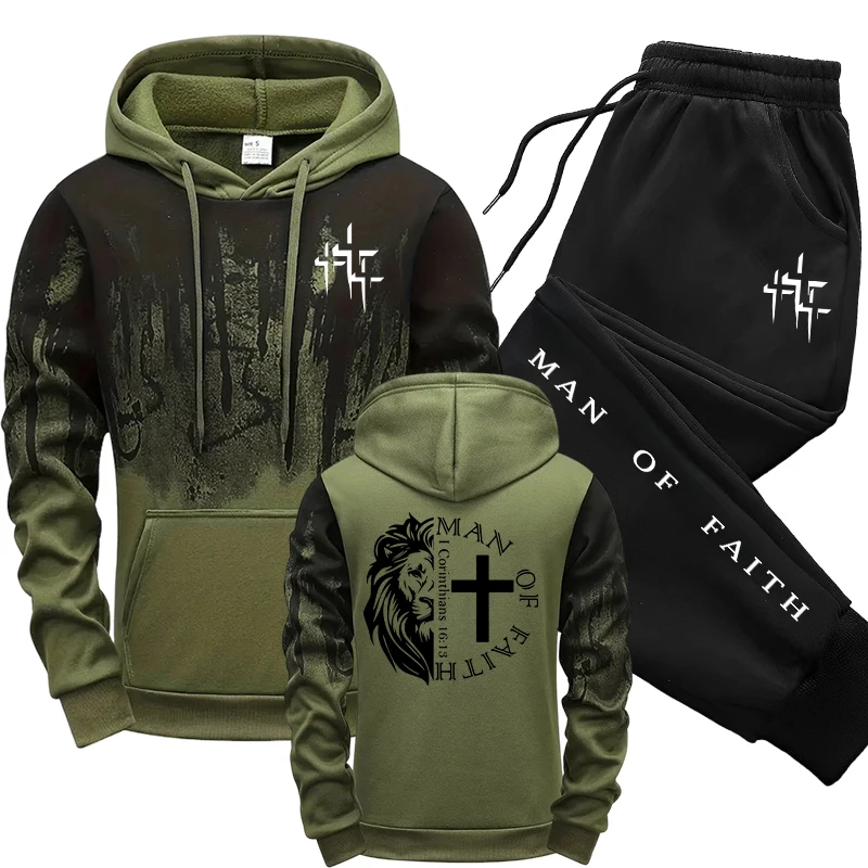 Man of Faith Pattern Men's Set - Winter Clothing Gear incelemesi ve fiyatı