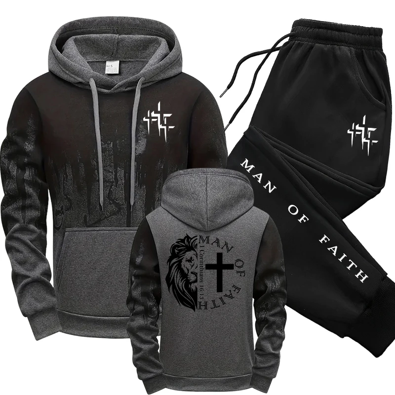 Man of Faith Pattern Men's Set - Winter Clothing Gear incelemesi ve fiyatı
