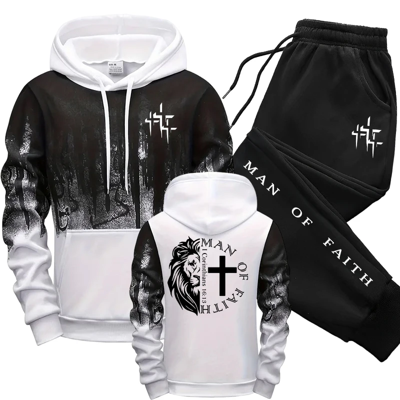 Man of Faith Pattern Men's Set - Winter Clothing Gear incelemesi ve fiyatı