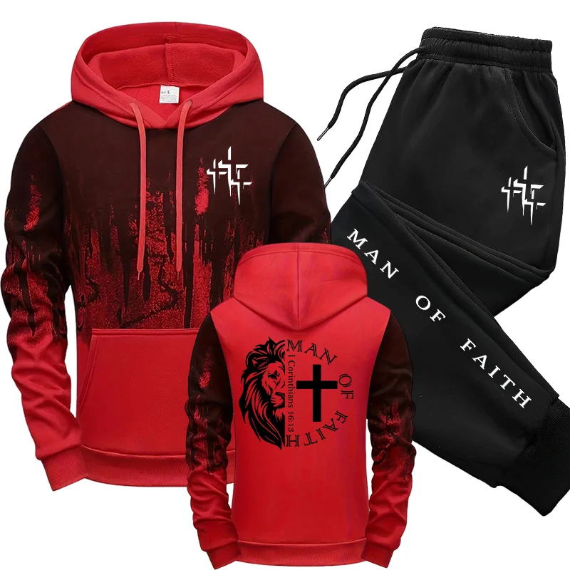Man of Faith Pattern Men's Set - Winter Clothing Gear incelemesi ve fiyatı