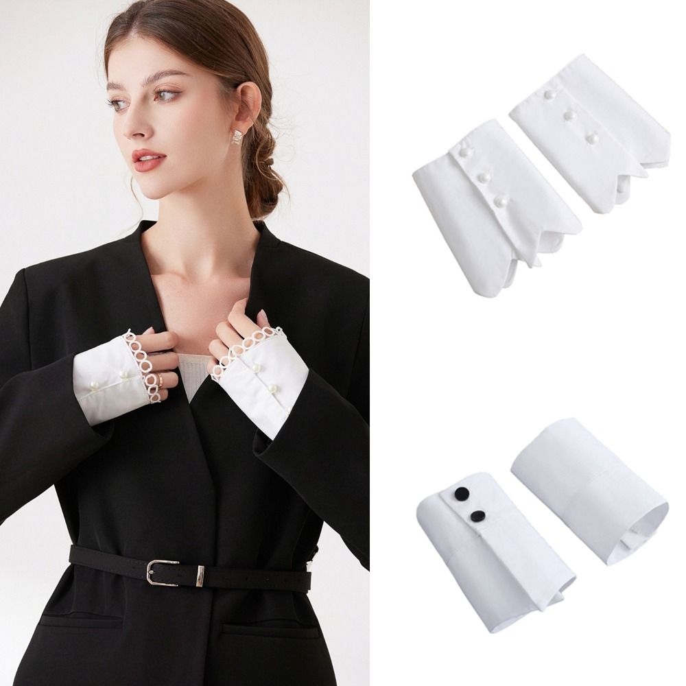 New White Fake Cuffs Button De - Winter Clothing Accessories incelemesi ve fiyatı
